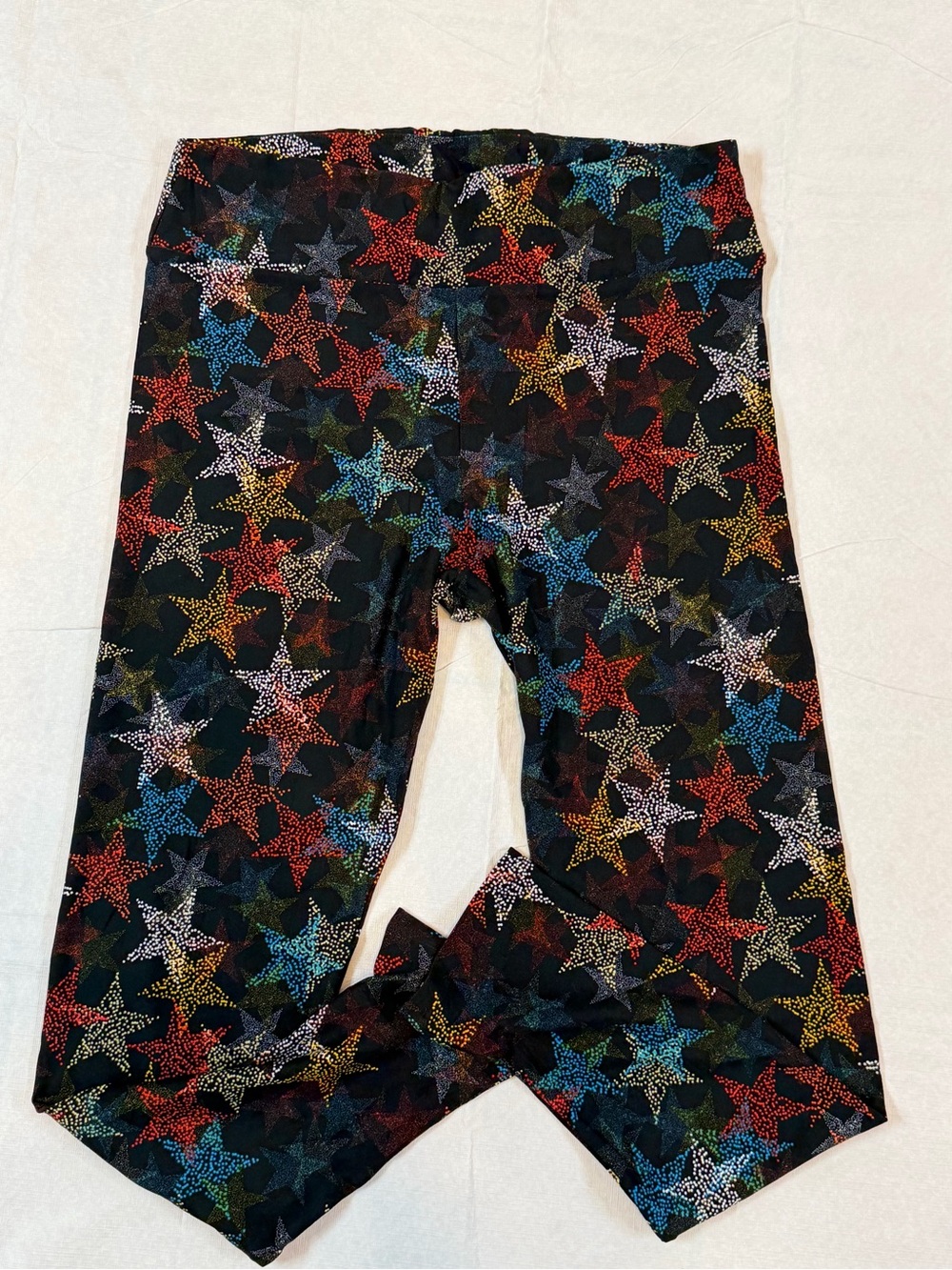 Lularoe Black w/Stars Leggings - Multicolor Stars, Tall & Curvy(Sz 12-18)
